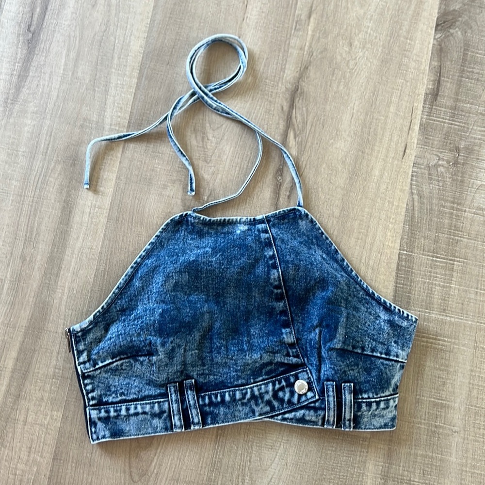 Pretty Little Thing Denim Crop Top